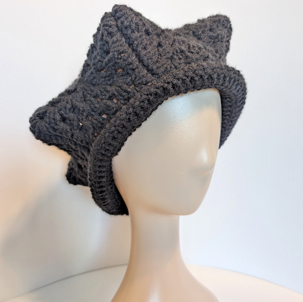 NEW, Star Crown crochet beanie, handmade